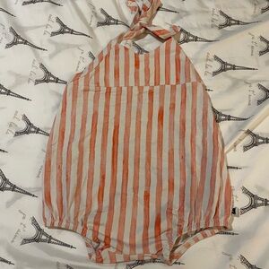 Little & Lively pink striped romper